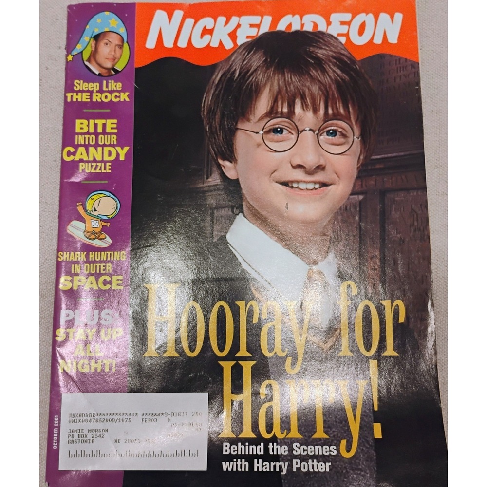 Nickelodeon Magazine Oct 2001 Harry Potter The Rock Mario Kart GBA Ad Issue 75